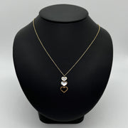 3 Heart Mother of Pearl/Onyx Necklace